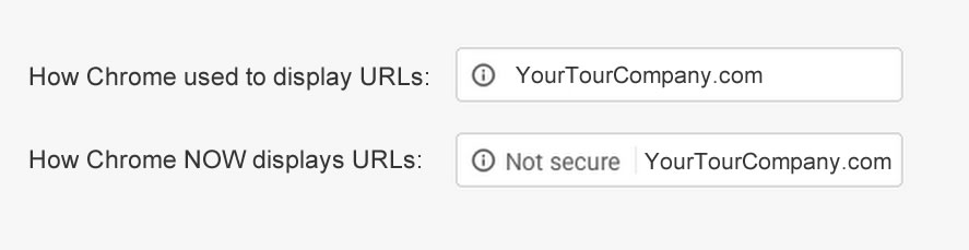 This is how Google Chrome shows secure vs non-secure websites